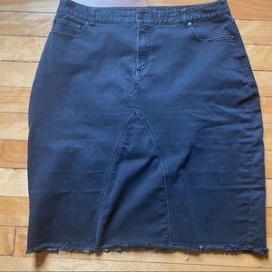 Eloquii stretch denim black pencil skirt